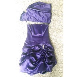 Royal Purple Strapless Dress